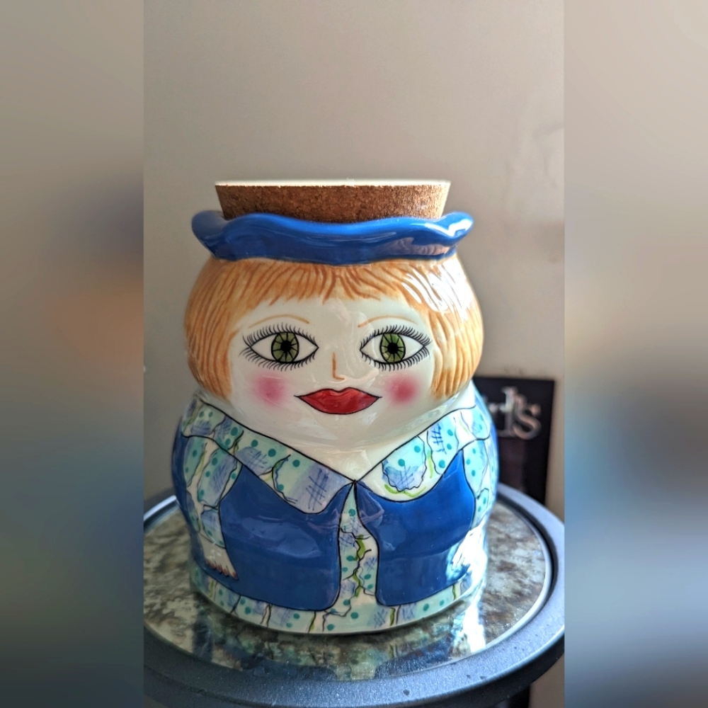 "Meg" Bella Casa by Ganz 6" Canister/Cookie Jar with Cork Lid